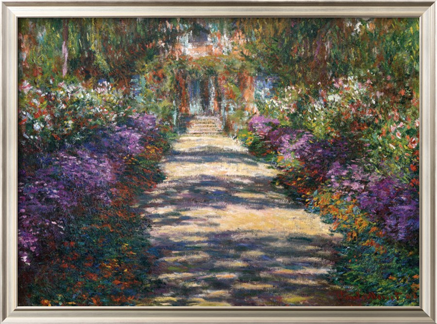 Garden At Giverny Detailed-Claude Monet Painting